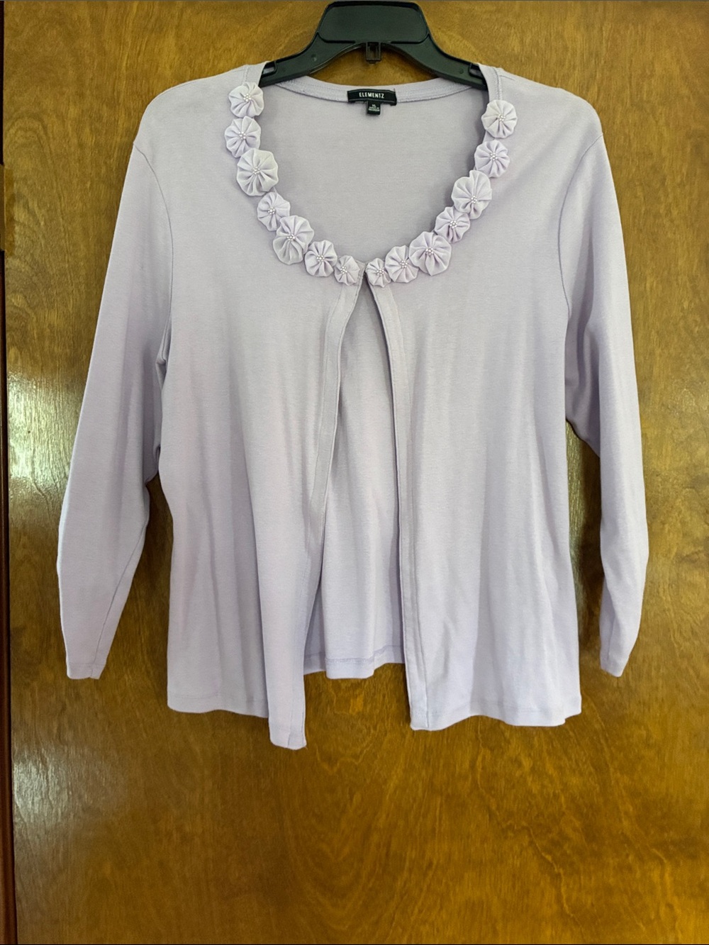 Elementz Lavender Ribbed Cardigan Size XL